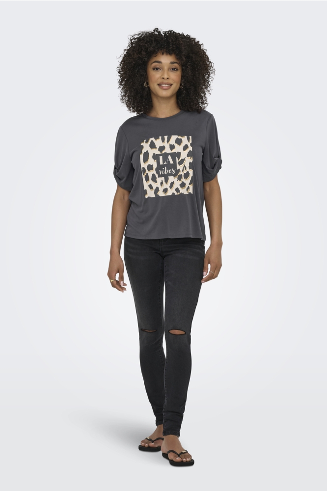 ONLFREE LIFE S/S CREATE TOP BOX JRS 15349921 BLACKENED PEARL/VIBES
